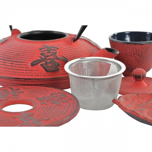Tea Set DKD Home Decor Red Black (800 ml) image 3