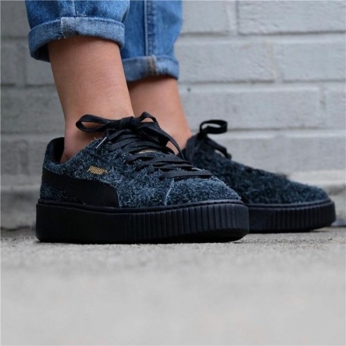 Sports Trainers for Women Puma Suede Platform Eletal Black image 3