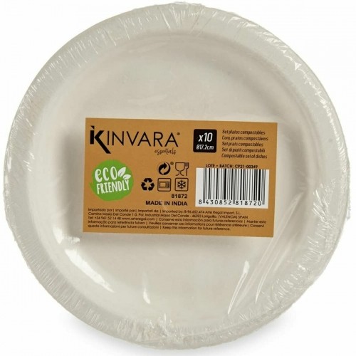 Plate set Compostable White Sugar Cane 80 Units image 3