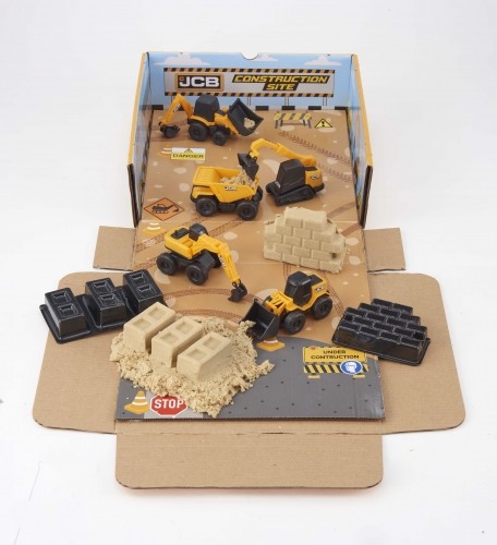 JCB MINI MACHINES Игровой набор с 5-ю машинками стройтехники и песком image 3