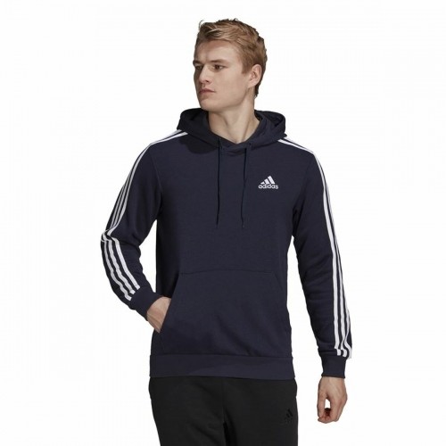 Толстовка с капюшоном мужская Adidas Essentials 3 Stripes Тёмно Синий image 3