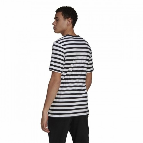 Men’s Short Sleeve T-Shirt  Essentials Stripey  Adidas Embroidered Logo Black image 3