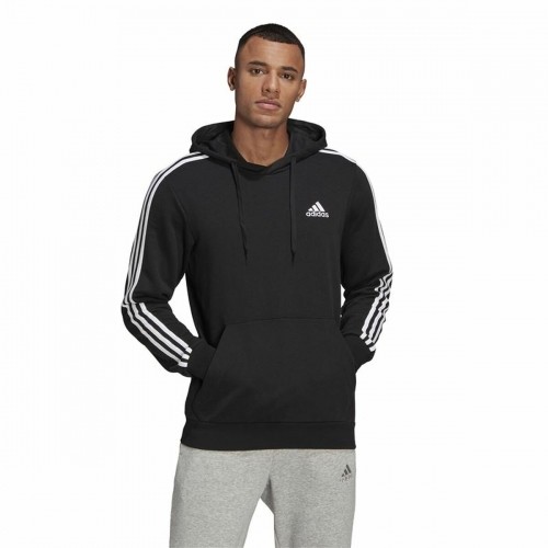 Толстовка с капюшоном мужская Adidas Essentials 3 Stripes Чёрный image 3