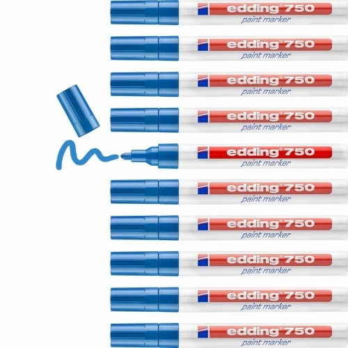 Постоянный маркер Edding 750 Синий 10 штук image 3