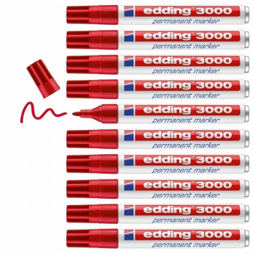 Permanent marker Edding 3000 Red (10 Units) image 3