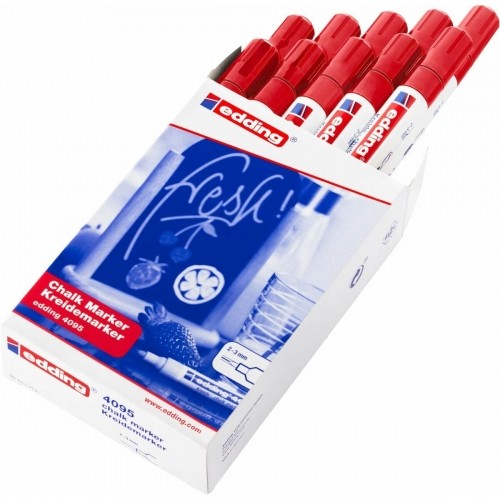 Liquid chalk marker Edding 4095 Red (10 Units) image 3