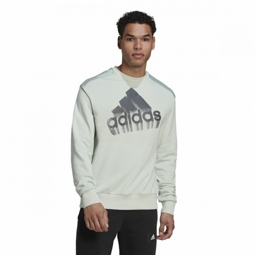 Unisex Sweatshirt without Hood Adidas Essentials Brand Love Turquoise image 3