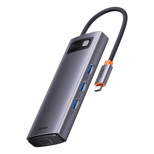 Hub 6in1 Baseus Metal Gleam Series, USB-C to 3x USB 3.0 + HDMI + USB-C PD + VGA image 3