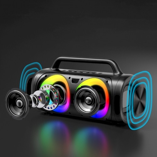 Joyroom 5.1 wireless bluetooth speaker with LED color lighting black (JR-MW02) image 3