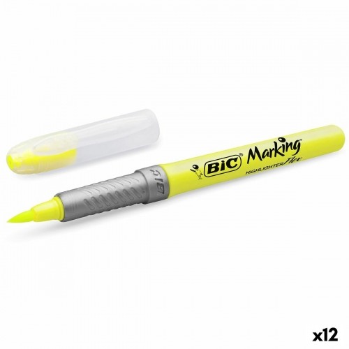 Fluorescējošs Marķieris Bic Highlighter Flex Dzeltens 12 gb. image 3