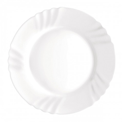Flat plate Bormioli Rocco Ebro White Glass (24 cm) (36 Units) image 3