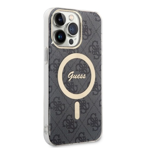 Guess 4G MagSafe Compatible Case + Wireless Charger for iPhone 14 Pro Max Black image 3