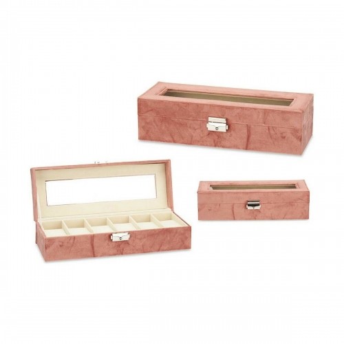 Box for watches Pink Metal (30,5 x 8,5 x 11,5 cm) (6 Units) image 3