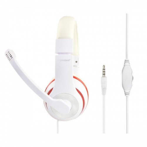 Headphones with Microphone GEMBIRD MHS-03-WTRD White image 3