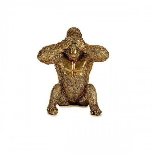 Decorative Figure Gorilla Golden Resin (9 x 18 x 17 cm) image 3