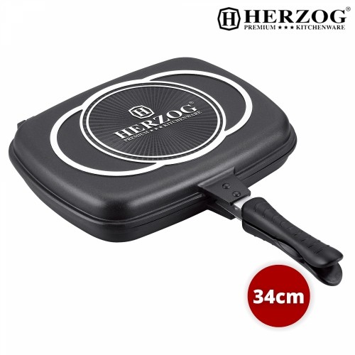 Herzog 34cm Die Casting Double Fry Pan image 3