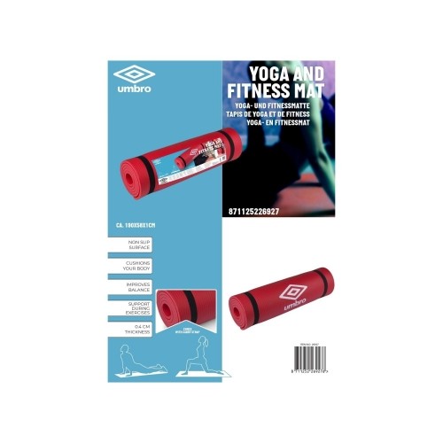Umbro Red Fitness and Yoga Mat 190x58x1cm image 3