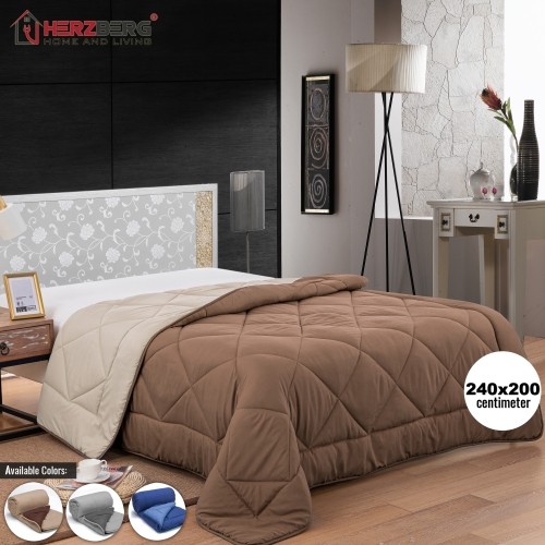 Herzberg Home & Living Herzberg HG-2420BCO: Bicolor Microfiber Duvet - 240x200cm Blue image 3