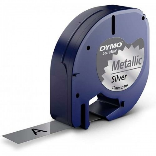 Ламинированная лента для фломастеров Dymo 91208 LetraTag® Чёрный Серебряный 12 mm (10 штук) image 3