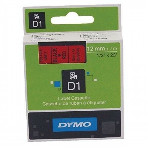 Laminēta lente iekārtu marķēšanai Dymo D1 45017 LabelManager™ Sarkans 12 mm Melns (5 gb.) image 3