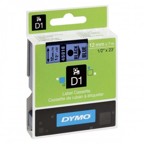 Laminated Tape for Labelling Machines Dymo D1 45016 12 mm LabelManager™ Blue Black (5 Units) image 3