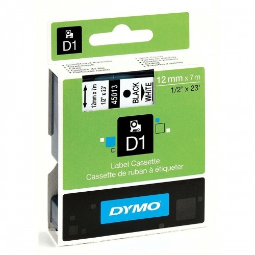 Ламинированная лента для фломастеров Dymo D1 45013 LabelManager™ Белый 12 mm Чёрный (5 штук) image 3