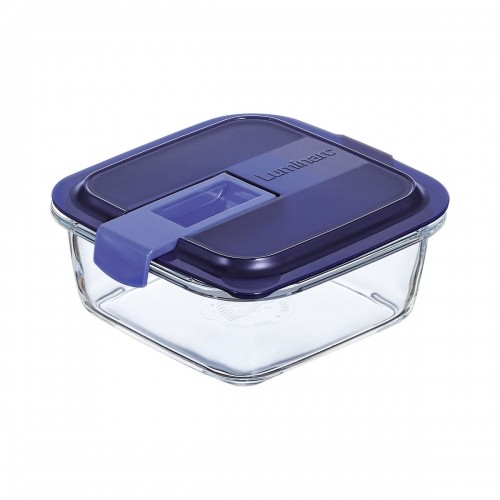Hermetic Lunch Box Luminarc Easy Box Blue Glass (760 ml) (6 Units) image 3