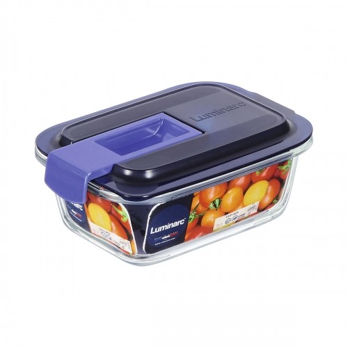 Герметичная коробочка для завтрака Luminarc Easy Box Синий Cтекло (380 ml) (6 штук) image 3
