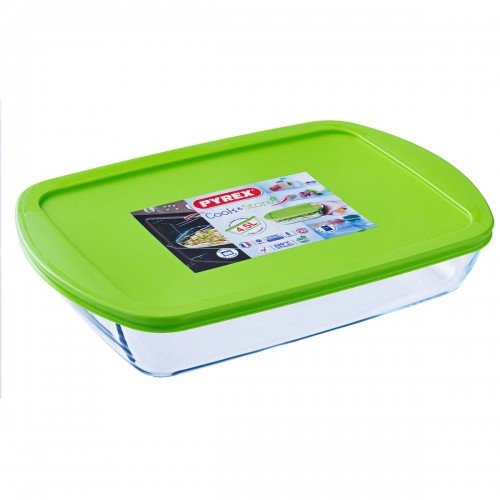 Прямоугольная коробочка для завтрака с крышкой Pyrex Cook & store Прозрачный Силикон Cтекло (4,5 L) (4 штук) image 3