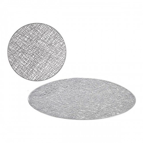 Table Mat Silver Plastic (Ø 38 cm) (12 Units) image 3