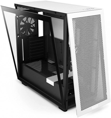 NZXT H7 Flow Iconic tower case, tempered glass, black/white - window image 3
