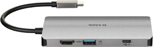 D-Link DUB-M810 8 - In - 1 USB - C Hub, docking station (grey, HDMI, USB-C PD, RJ-45) image 3