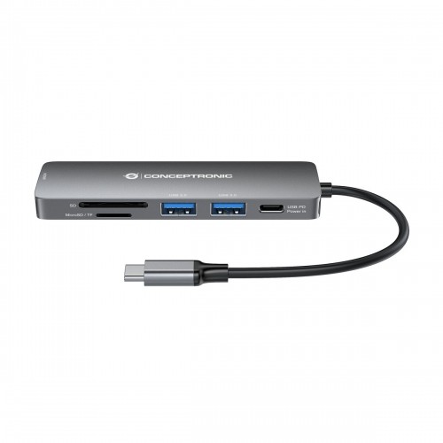 USB Centrmezgls Conceptronic DONN11G Pelēks image 3