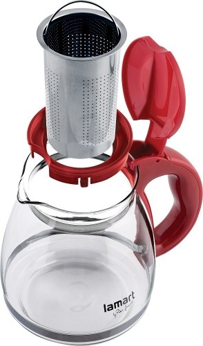 Glass teapot with infuser Lamart LT7074 VERRE 1.1 l red image 3