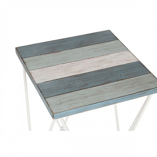 Вспомогательный стол DKD Home Decor Натуральный Металл Деревянный Небесный синий 40 x 40 x 51 cm image 3