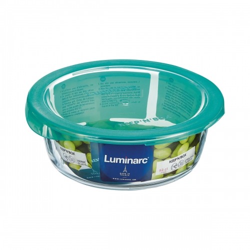 Round Lunch Box with Lid Luminarc Keep'n Lagon 920 ml 15,6 x 6,6 cm Turquoise Glass (6 Units) image 3