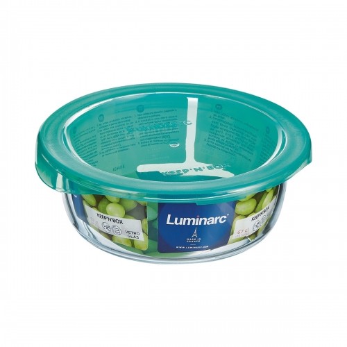 Round Lunch Box with Lid Luminarc Keep'n Lagon 13,5 x 6 cm Turquoise 680 ml Glass (6 Units) image 3