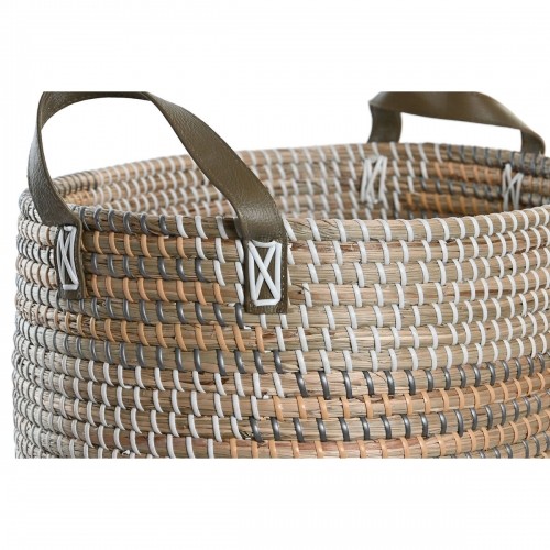 Basket set DKD Home Decor 45 x 35 x 18 cm Polyurethane Tropical Seagrass image 3