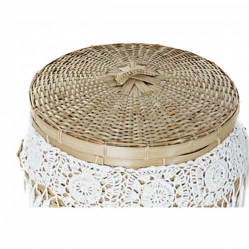 Basket set DKD Home Decor White Natural Bamboo Boho 39 x 39 x 45 cm image 3