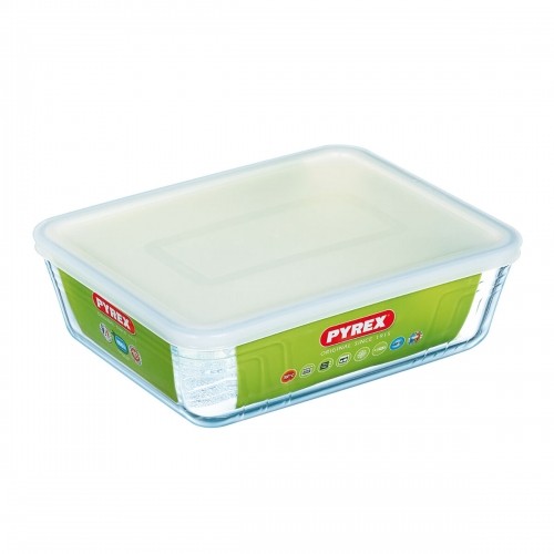 Прямоугольная коробочка для завтрака с крышкой Pyrex Cook & Freeze 25 x 20 cm Прозрачный Силикон Cтекло 2,6 L (6 штук) image 3