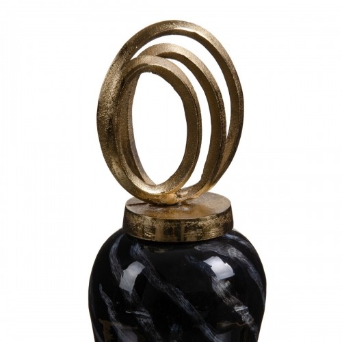 Vase Crystal Black Golden Metal 15 x 15 x 46 cm image 3