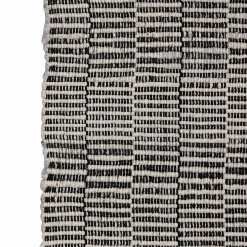 Carpet 80 x 150 cm Synthetic Fabric Black Cream image 3