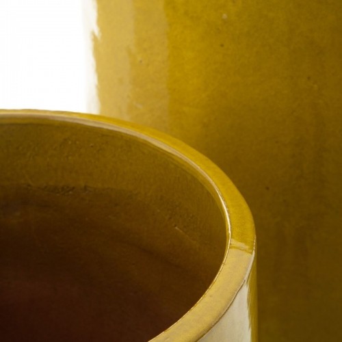 Vase 52 x 52 x 80 cm Ceramic Yellow (2 Units) image 3