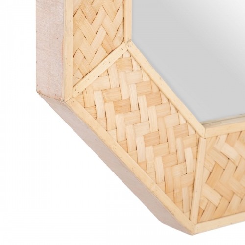 Wall mirror 81 x 6,5 x 81 cm Natural Bamboo image 3