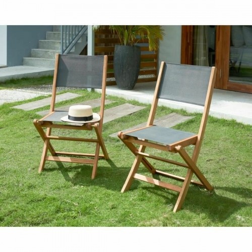 Bigbuy Outdoor Садовое кресло Acacia 50 x 57 x 90 cm Серый (4 Предметы) image 3