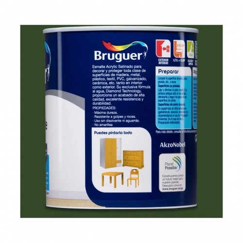 Акриловая эмаль Bruguer 5057506 Galicia Green 750 ml сатин image 3