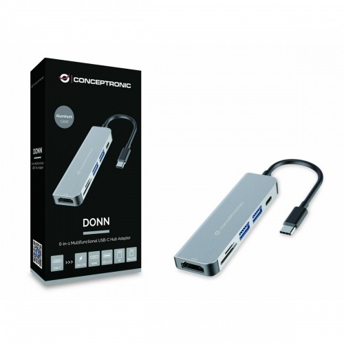 USB-разветвитель Conceptronic Серый 6-в-1 image 3