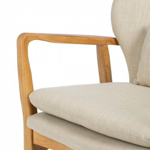 Armchair 67 x 73 x 84 cm Synthetic Fabric Beige Wood image 3