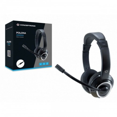 Headphones with Microphone Conceptronic POLONA02B Black image 3