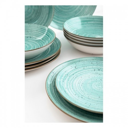 Dinnerware Set Quid Montreal Ceramic Turquoise Stoneware 18 Pieces image 3